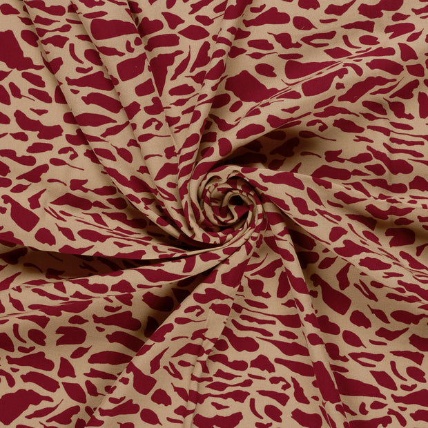 Viscosa Twill tela Burdeos estampado 
