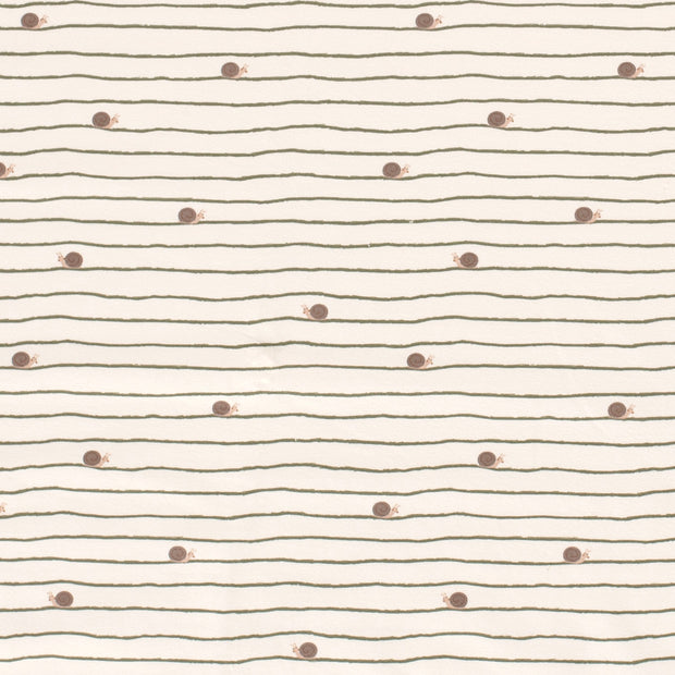 Jersey fabric Snails Off White
