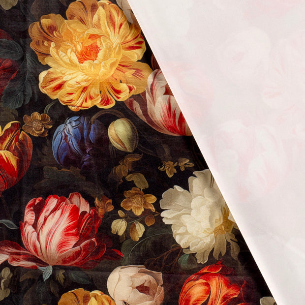 Velvet fabric Flowers digital printed 