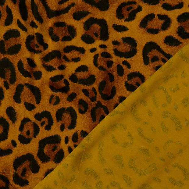 Viscose Poplin fabric Oker digital printed 