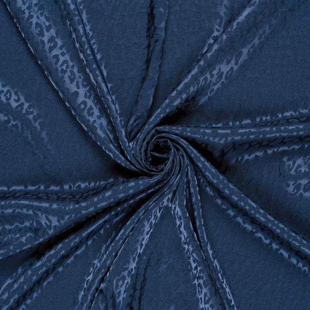 Satin Jacquard tela Azul acero 
