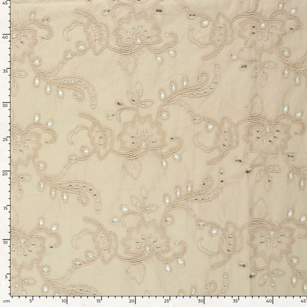 Cotton Poplin fabric Unicolour Beige