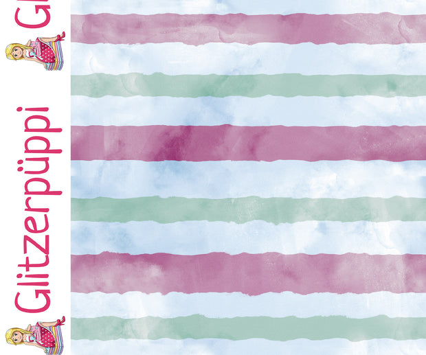 French Terry fabric Stripes Baby Blue