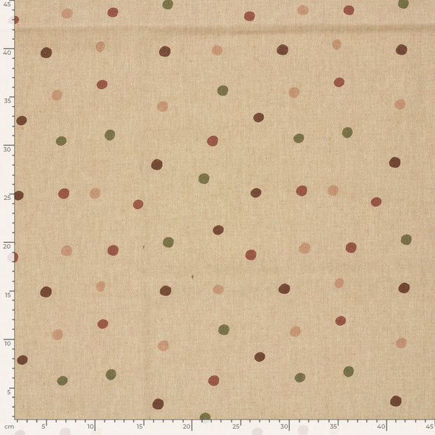 Leinen-Optik fabrik Punkte Beige