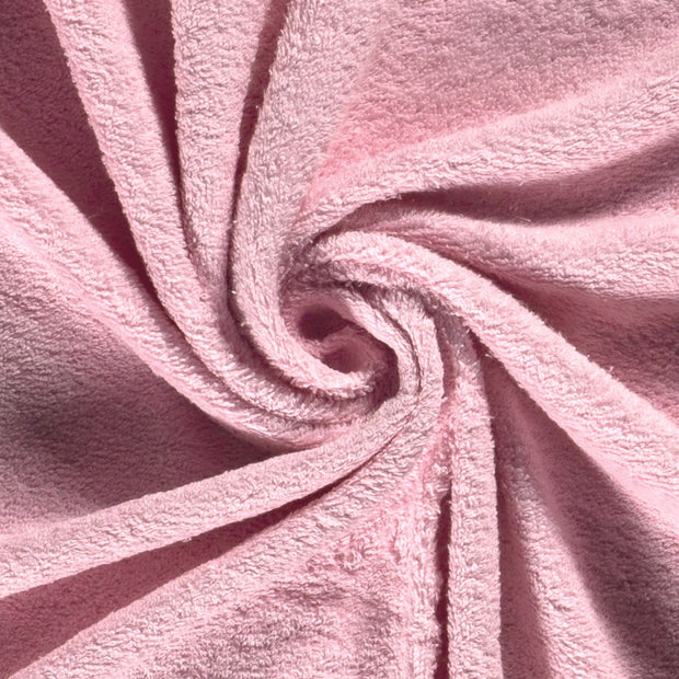 Terry Towelling fabric Unicolour Pink