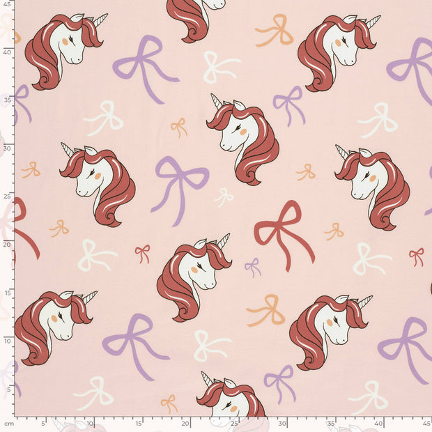 Jersey tissu Licorne Nude