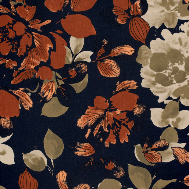 Borken Crepe tela Azul marino mate 