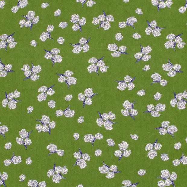 Borken Crepe fabric Olive Green matte 