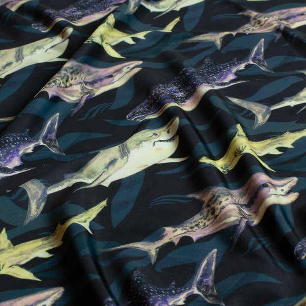 Swimwear Jersey UPF50 Recycled tissu dinosaures Bleu Marine