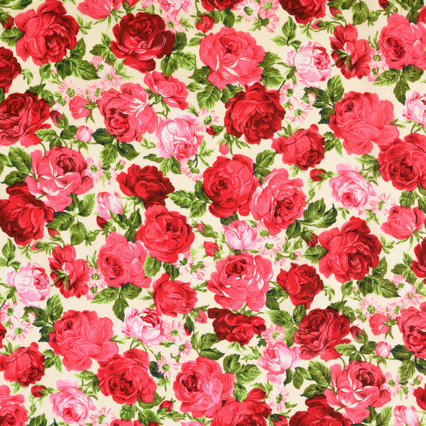 fabric Roses White
