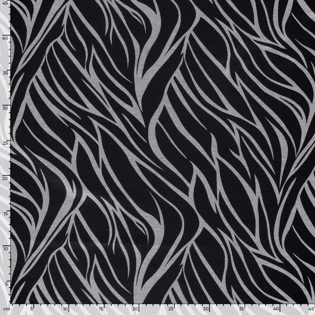Poly Viscose Jersey fabric Abstract Black