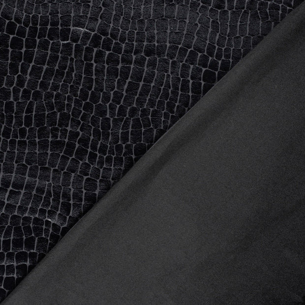 Lamé fabric Crocodiles Black