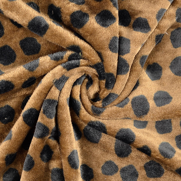 Fleece fabric Brown printed 