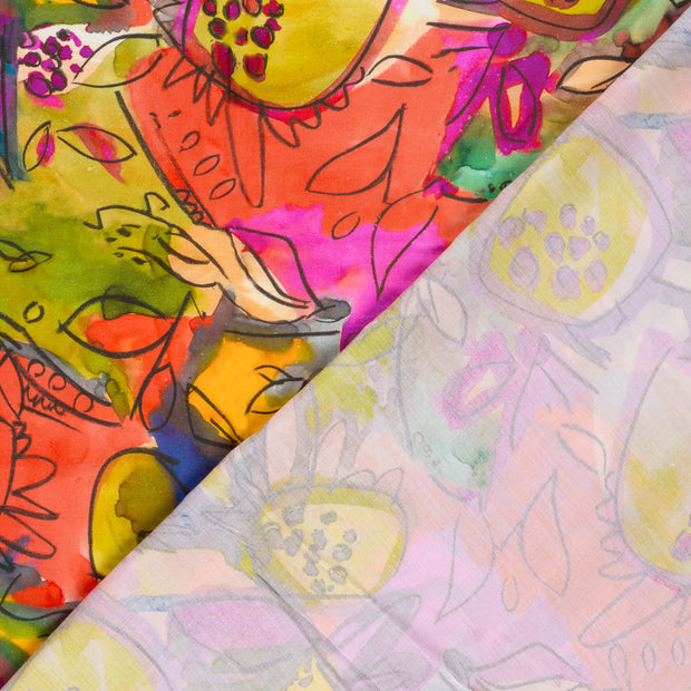 Viscose Poplin fabric Abstract printed 