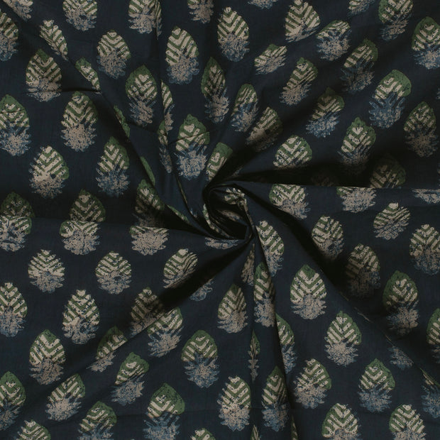 Voile fabrik Indigoblau bedruckt 