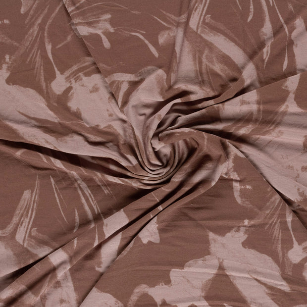 Viscose Jersey fabric Brown printed 