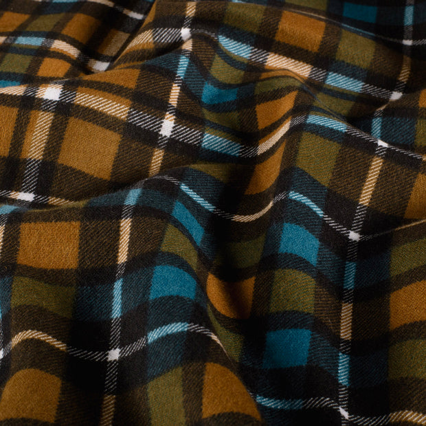 Flannel fabric Checks Brown
