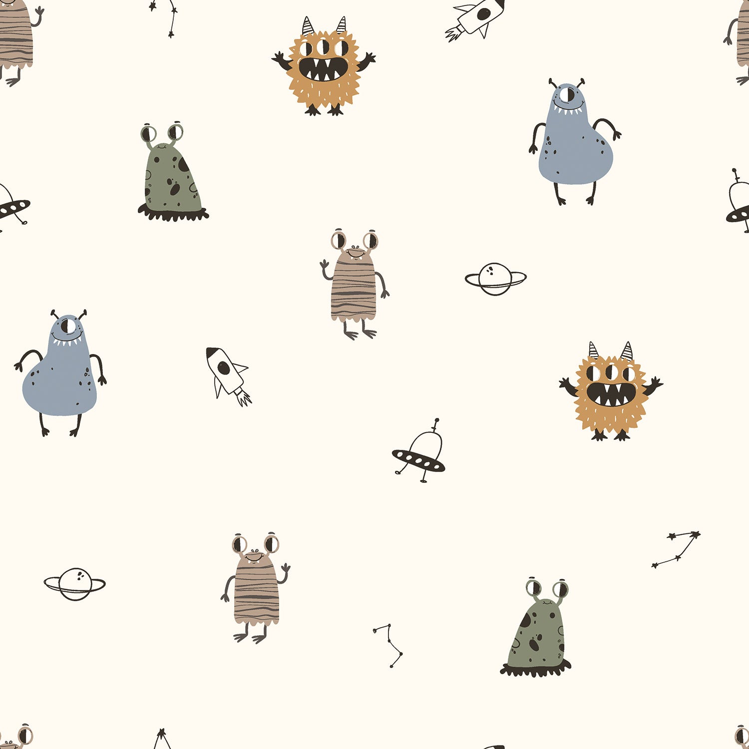fabric monsters Aqua Protect (waterproof) fabric Monsters Off White | Wholesale fabrics
