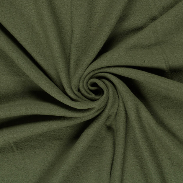 Microfleece fabric Khaki Green brushed 