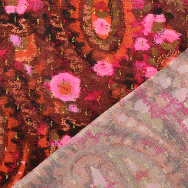  fabric Bordeaux digital printed 