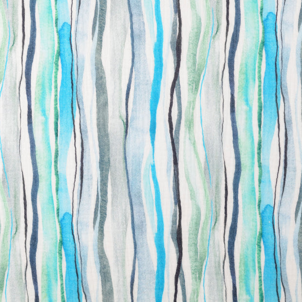 Muslin fabric Stripes Light Blue