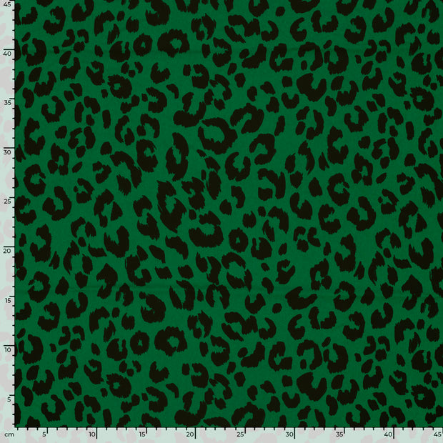 Twill Stretch fabrik Leoparden Grün