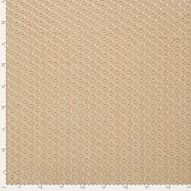 Dentelle tissu rayures Rose clair