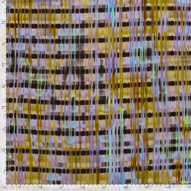 Geweven Viscose Linnen stof Abstract Marine