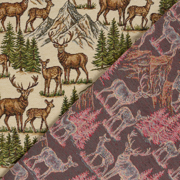 Gobelin stof Herten jacquard 