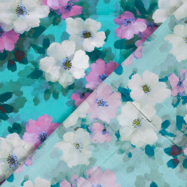Voile fabrik Blumen digital bedruckt 