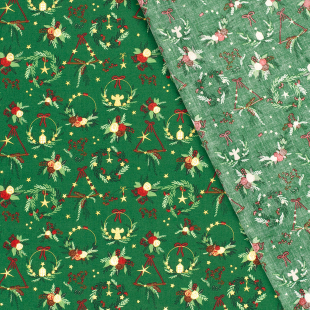 Popeline de Coton tissu Noël imprime et enduit 
