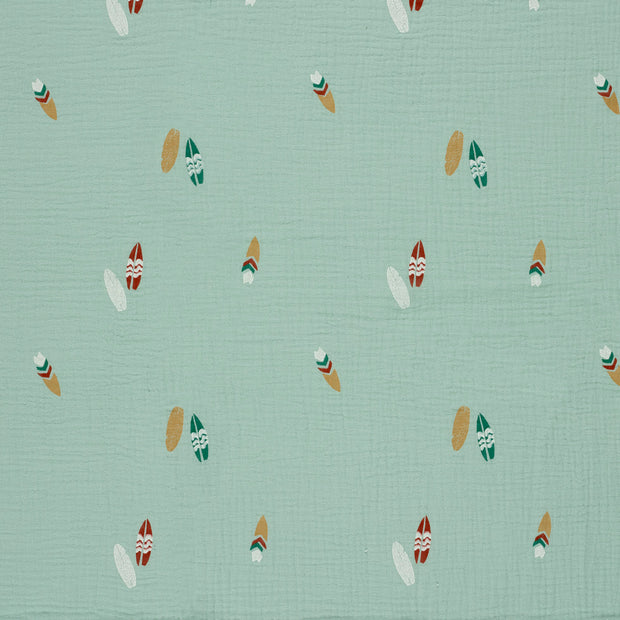 Mousseline stof Babyblauw mat 