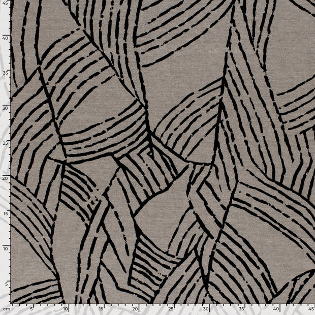 Poly Viscose Jersey fabric Abstract Beige