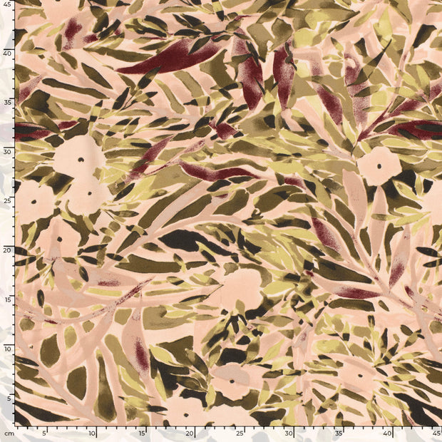 Viscose Twill fabrik Abstrakt Olivgrün