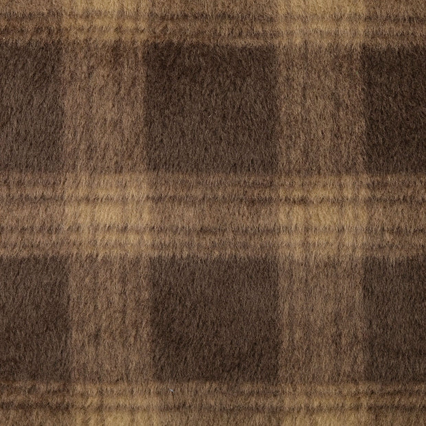 Mantel Wool Touch stof Ruiten Bruin
