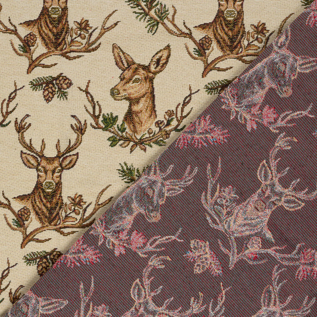 Gobelin stof Herten jacquard 