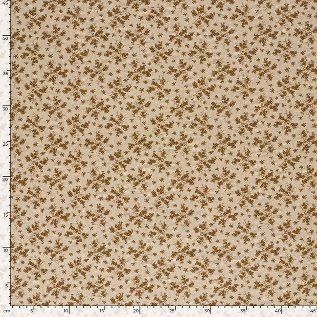Linnenlook stof Bloemen Beige