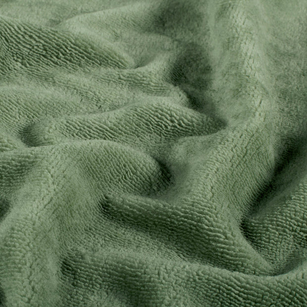 Bamboe Fleece stof Effen Olijf Groen