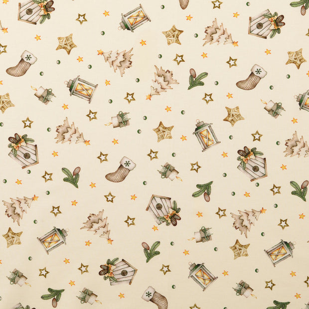 Katoen Poplin stof Kerstmis Nude