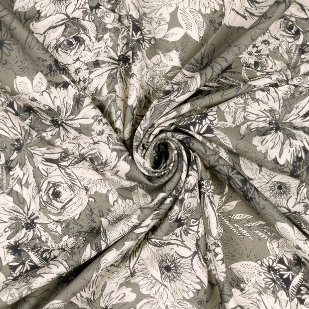 Twill fabric Olive Green digital printed 