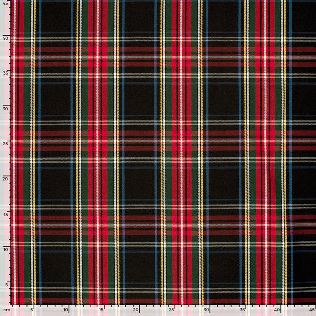 Gabardine fabric Checks Black