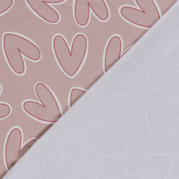 French Terry fabric Hearts digital printed 