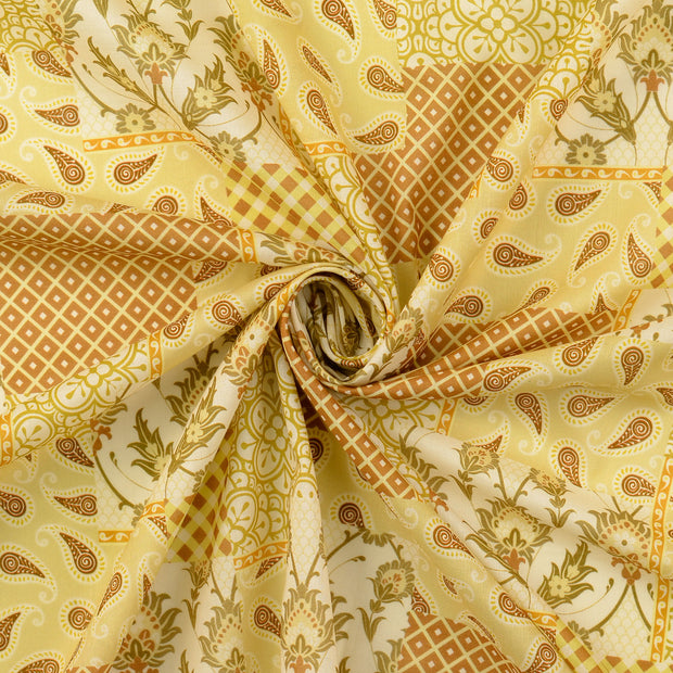 Popeline de Coton tissu Jaune 