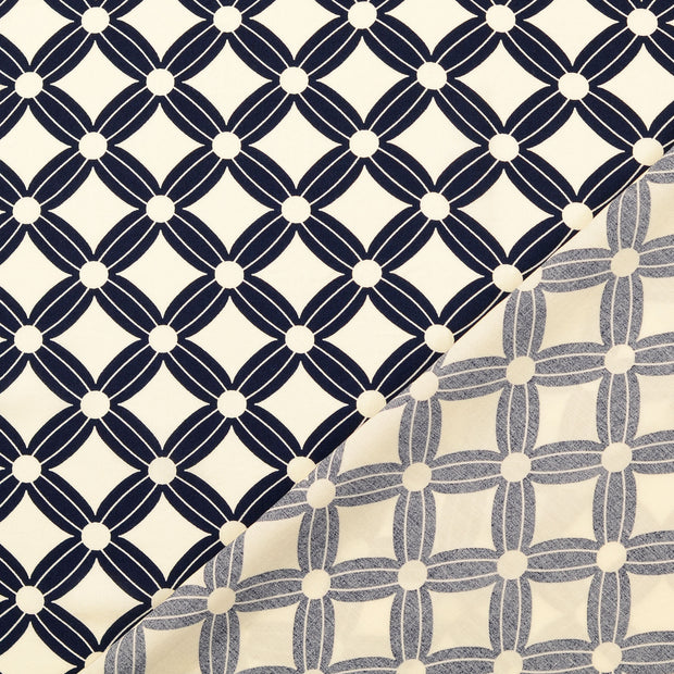 Viscose Poplin fabric Navy printed 