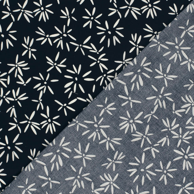 Satin de coton tissu fleurs imprimé 