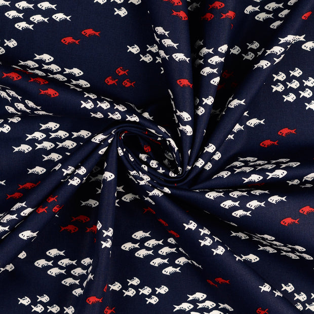  tela Azul marino estampado 