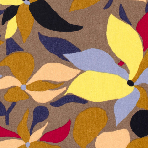 Borken Crepe fabric Abstract Taupe Grey