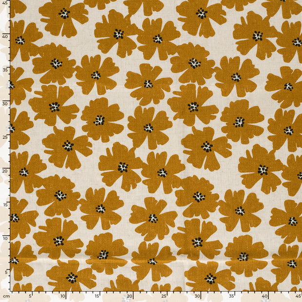  tela Flores Ocre