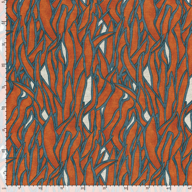 Poly Viscose Jersey fabric Abstract Brique