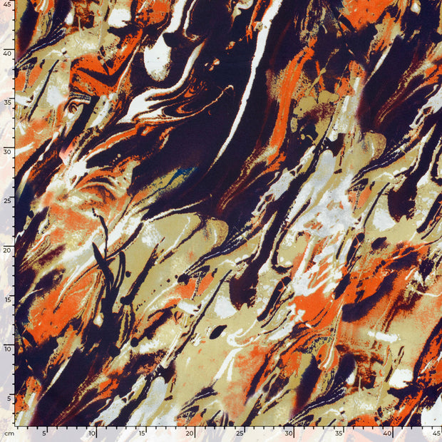 Viscose Vortex Jerséis tela Abstracto Azul marino